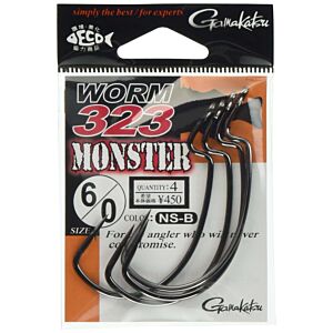 Carlige Gamakatsu Worm-323 Monster Black Nr.5/0 4/plic