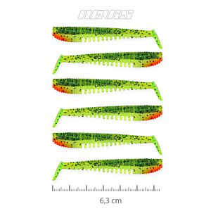Shad Nevis Impulse 6.3cm 6/pac Galben Neon-Verde