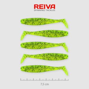Shad Flat Minnow Verde Sclipici 7.5cm 5buc/pac