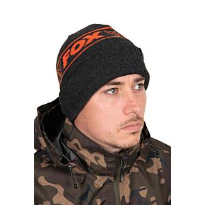 Caciula Fox Collection Beanie Hat Black & Orange