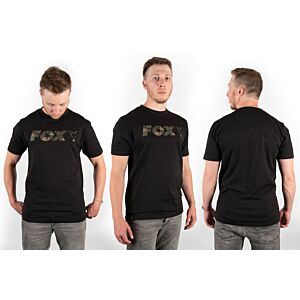 Tricou Fox Black/Camo Chest Print T-Shirt XXXL